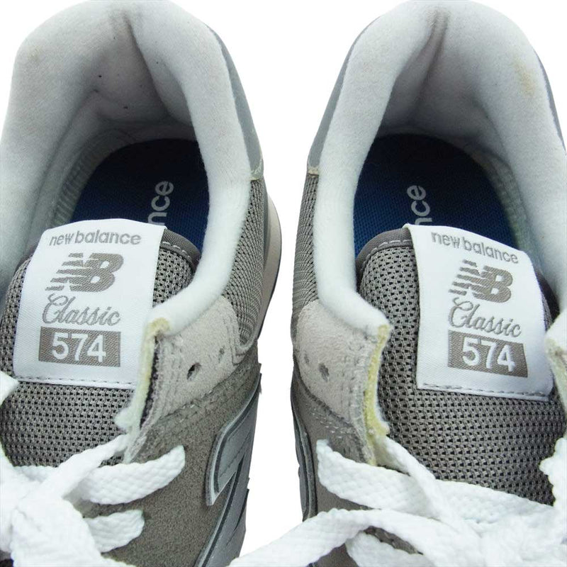 NEW BALANCE ニューバランス ML574EGG スエード メッシュ ローカット スニーカー チャコール系 27.5cm【美品】【中古】