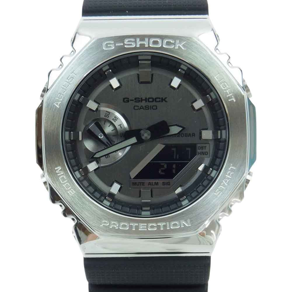 G-SHOCK ジーショック GM-2100-1AJF GA2100 シリーズ メタルカバード クォーツ 腕時計 ウォッチ シルバー系 ブラック系【新古品】【未使用】【中古】