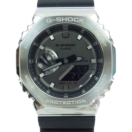G-SHOCK ジーショック GM-2100-1AJF GA2100 シリーズ メタルカバード クォーツ 腕時計 ウォッチ シルバー系 ブラック系【新古品】【未使用】【中古】