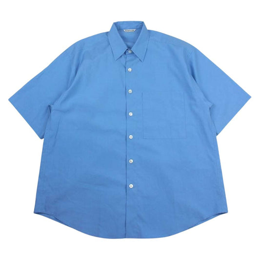 AURALEE オーラリー Washed Finx Twill Big Half Sleeved Shirt ブルー系 3【美品】【中古】