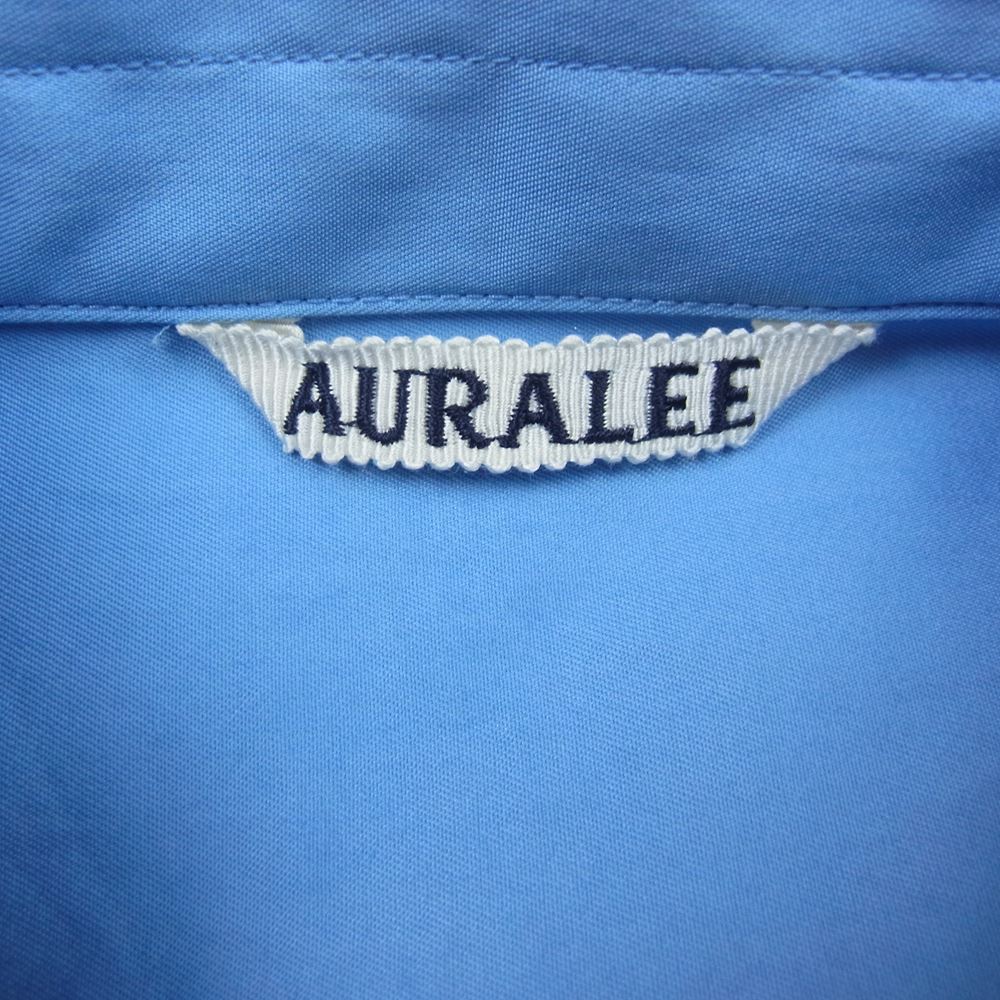 AURALEE オーラリー Washed Finx Twill Big Half Sleeved Shirt ブルー系 3【美品】【中古】