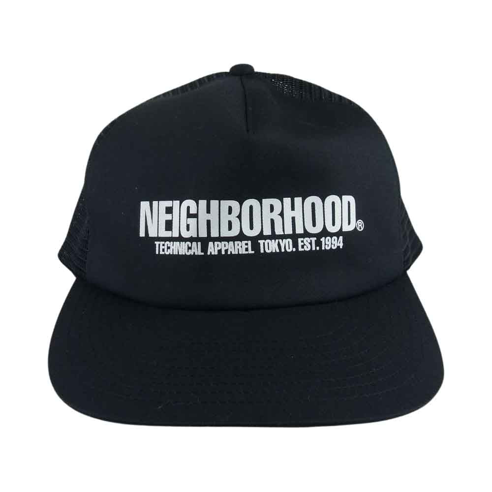 NEIGHBORHOOD ネイバーフッド 23SS 231YGNH-HT02S LOGO PRINT MESH CAP ロゴ プリント メッシュ キャップ ブラック系 F【極上美品】【中古】