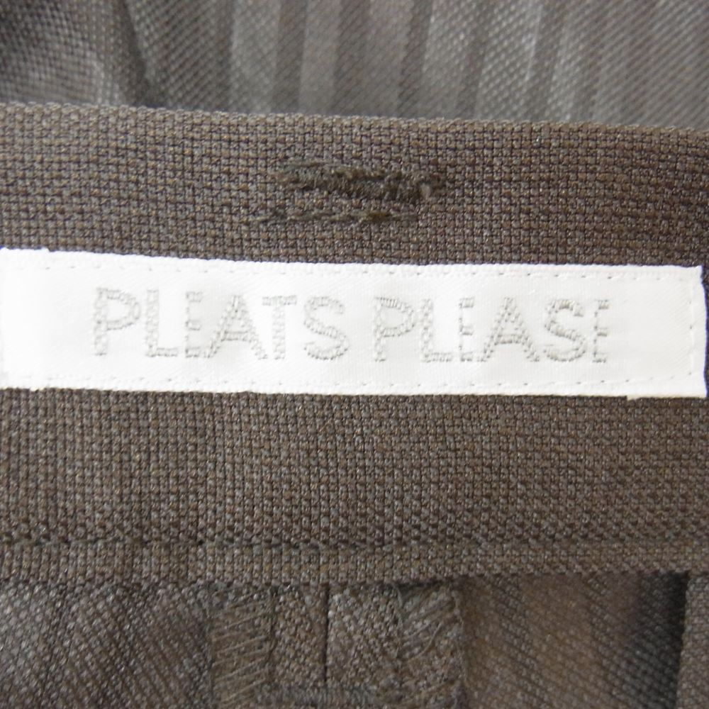 PLEATS PLEASE プリーツプリーズ イッセイミヤケ ストライプ ハーフパンツ ブラウン系 5【中古】