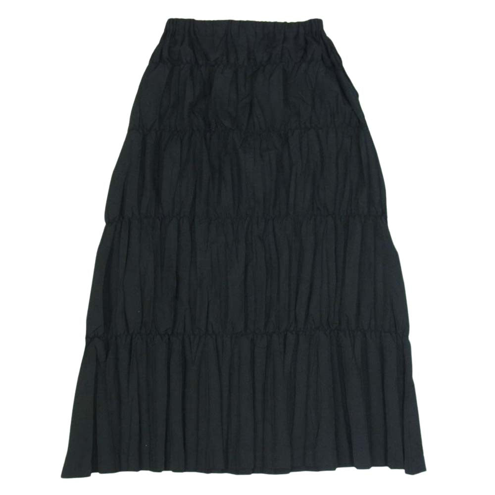 ISSEY MIYAKE イッセイミヤケ ギャザー入り プリーツ スカート ブラック系 M【中古】