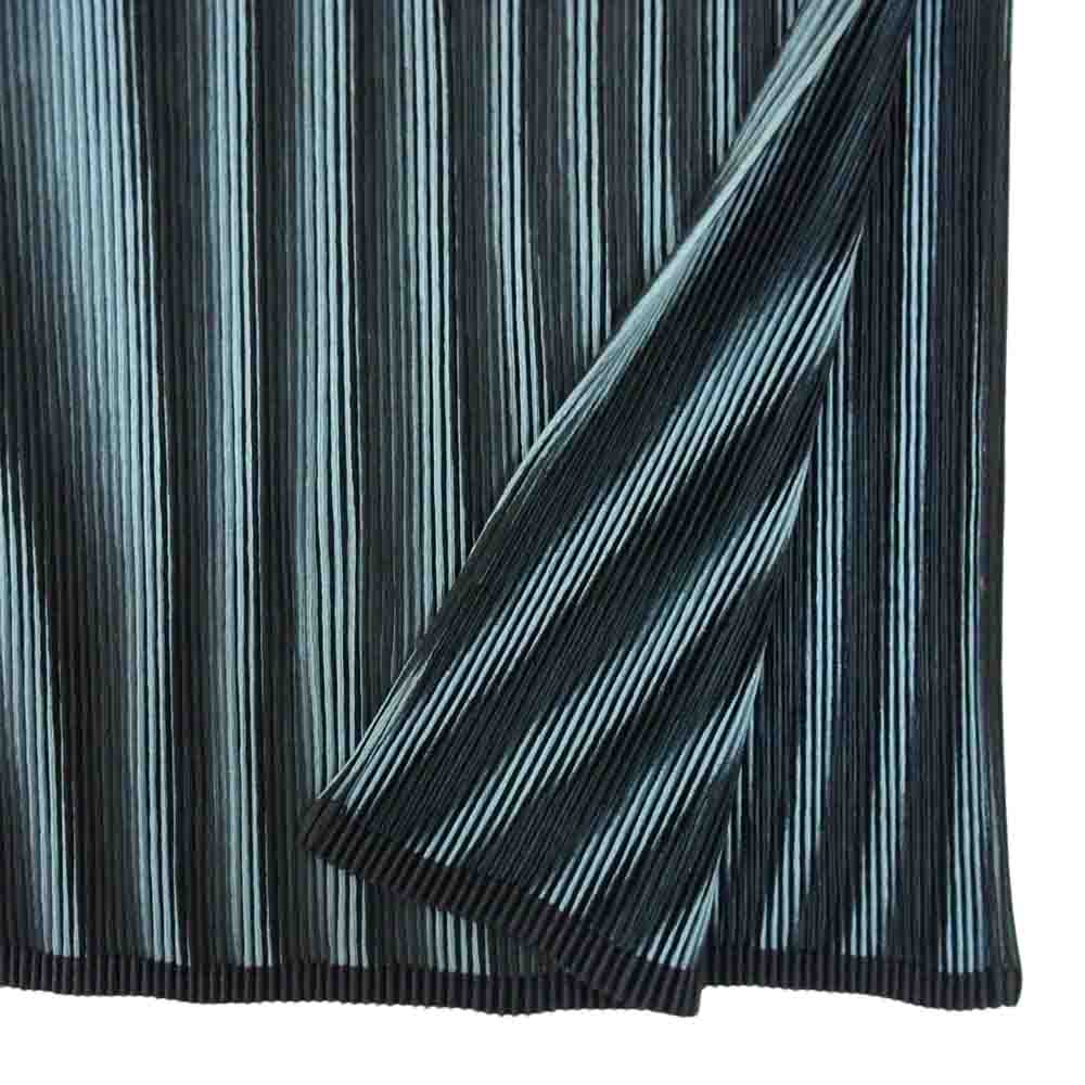 ISSEY MIYAKE イッセイミヤケ FETE ノースリーブ プリーツ加工 グラデーション タンクトップ ワンピース ブルー系 3【美品】【中古】