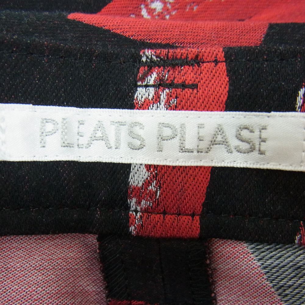 PLEATS PLEASE プリーツプリーズ イッセイミヤケ 15AW リップ ジャガード パンツ ブラック系 4【中古】