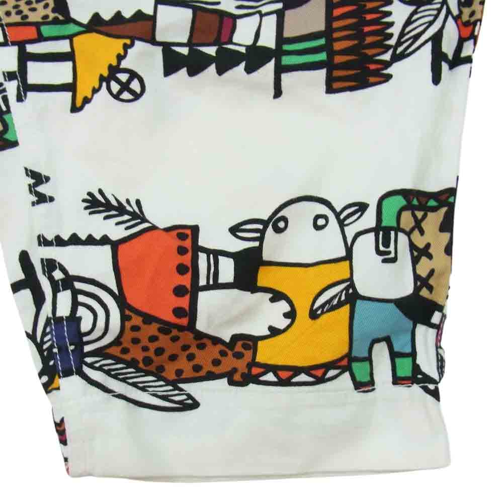 PLEATS PLEASE プリーツプリーズ イッセイミヤケ PP22-ZF852 総柄 サルエル クロップドパンツ ホワイト系 4【中古】