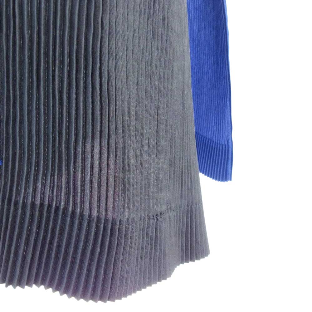 ISSEY MIYAKE イッセイミヤケ ミヤケデザインスタジオ プリーツ加工 バイカラー ワンピース ダークグレー系 ブルー系【美品】【中古】