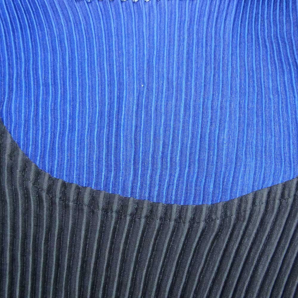 ISSEY MIYAKE イッセイミヤケ ミヤケデザインスタジオ プリーツ加工 バイカラー ワンピース ダークグレー系 ブルー系【美品】【中古】