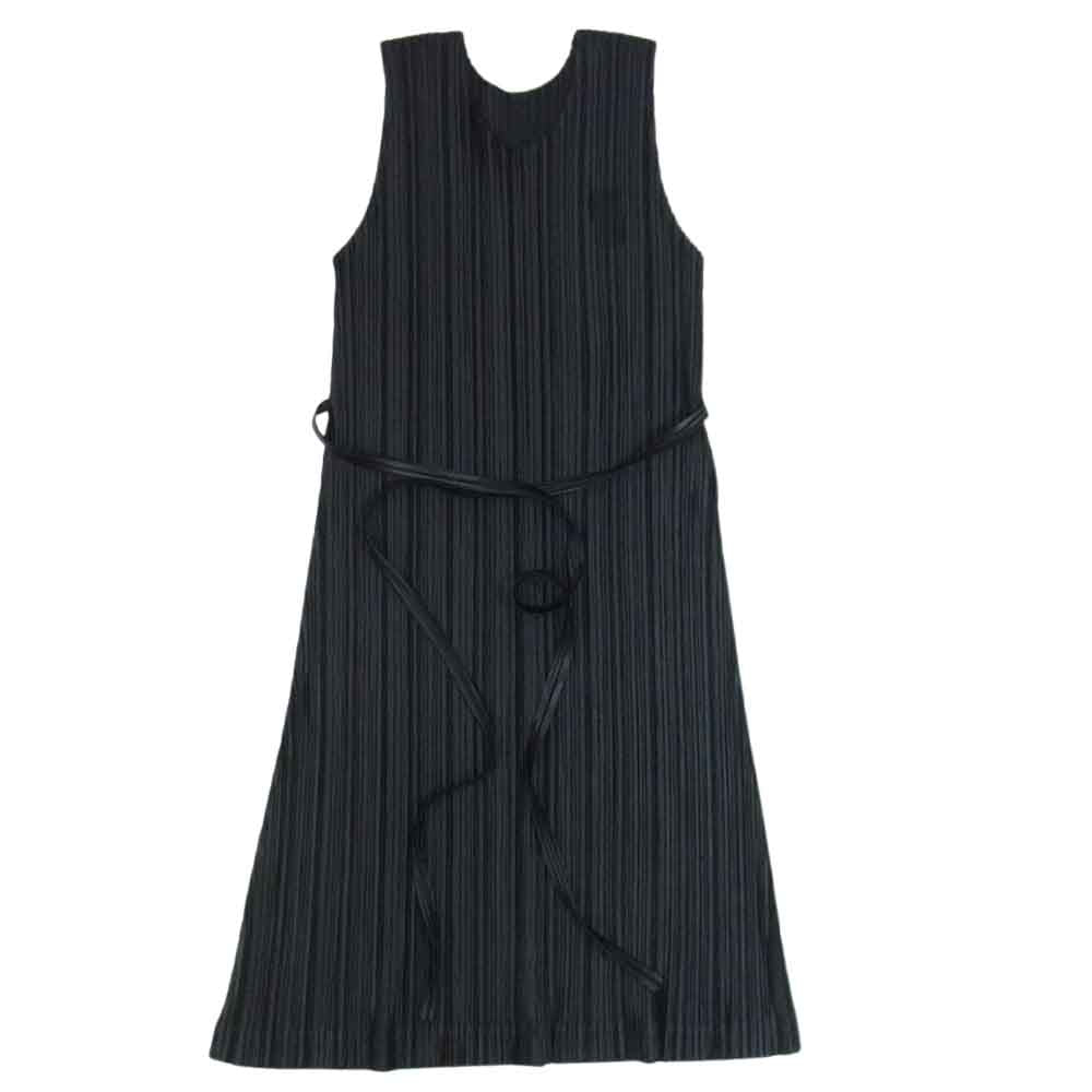 PLEATS PLEASE プリーツプリーズ イッセイミヤケ PP51-JH125 プリーツ加工 ノースリーブ ワンピース ブラック系 4【美品】【中古】