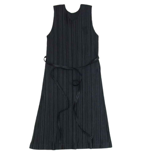 PLEATS PLEASE プリーツプリーズ イッセイミヤケ PP51-JH125 プリーツ加工 ノースリーブ ワンピース ブラック系 4【美品】【中古】