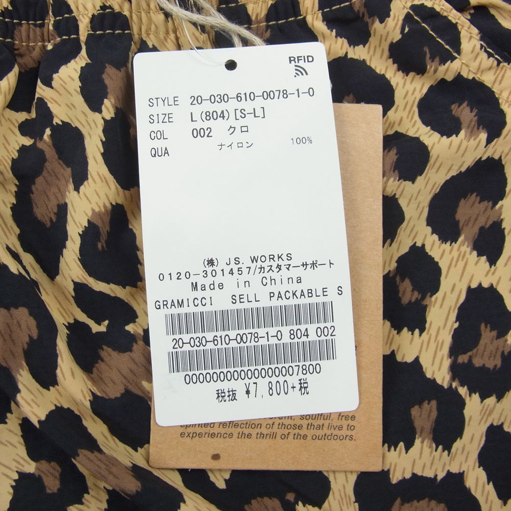 Gramicci グラミチ レオパード パッカブル ショーツ ハーフ パンツ ブラック系 L【新古品】【未使用】【中古】