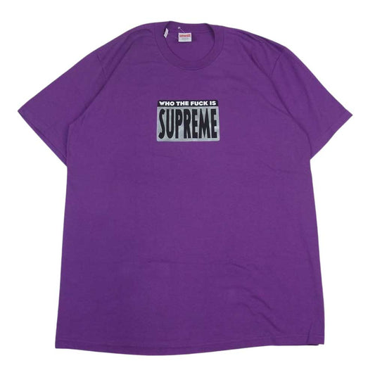 Supreme シュプリーム 19SS Who The Fuck Tee ロゴ プリント 半袖 Tシャツ パープル系 L【美品】【中古】
