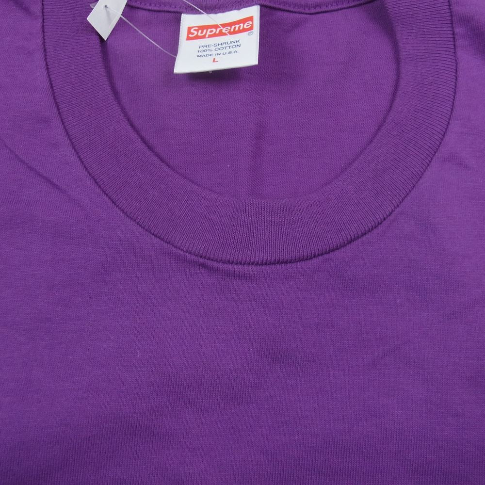 Supreme シュプリーム 19SS Who The Fuck Tee ロゴ プリント 半袖 Tシャツ パープル系 L【美品】【中古】