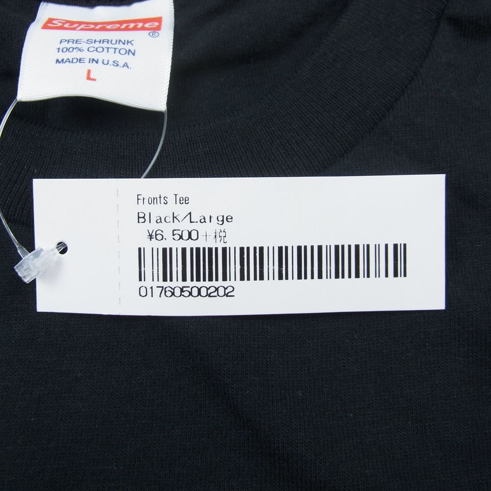 Supreme シュプリーム 19SS Fronts Tee グリル プリント フロント ロゴ 半袖 Tシャツ ブラック系 L【新古品】【未使用】【中古】