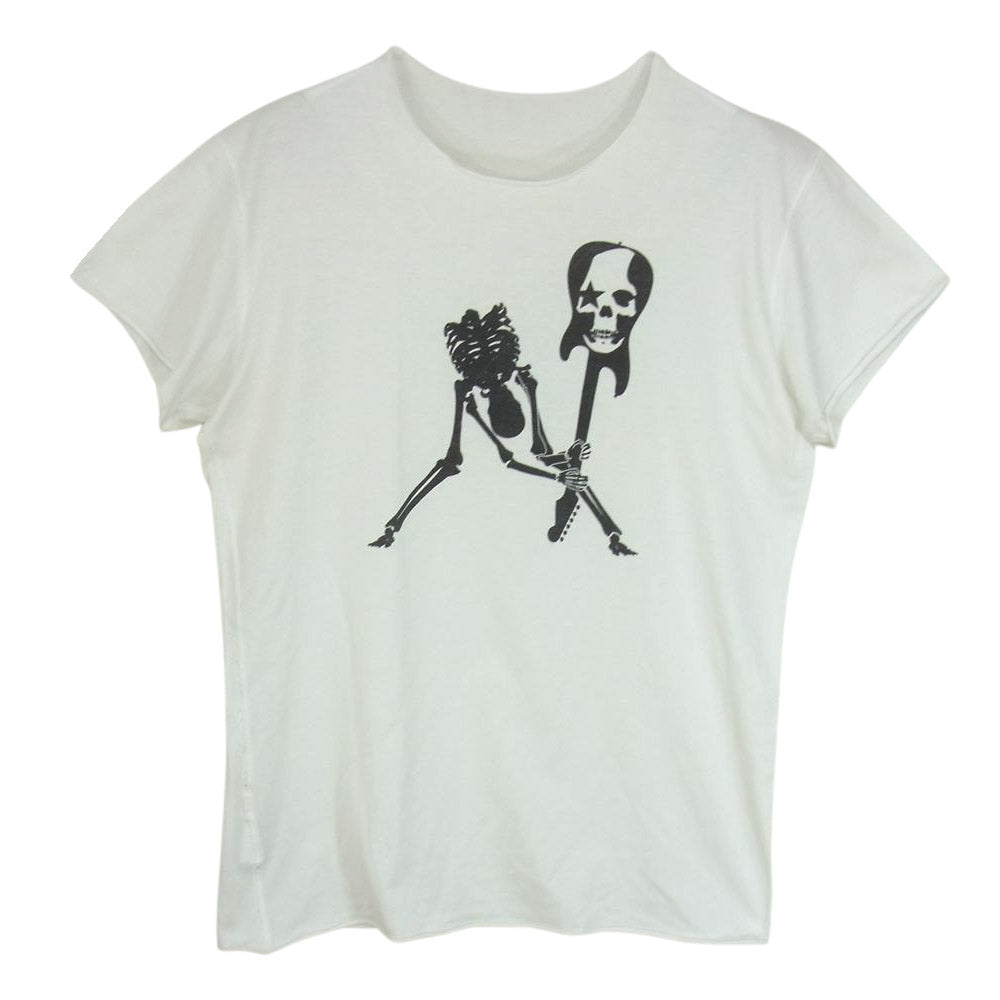 Lucien Pellat-Finet ルシアンペラフィネ 国内正規品 スカル ギター プリント 半袖 Tシャツ ホワイト系 S【中古】