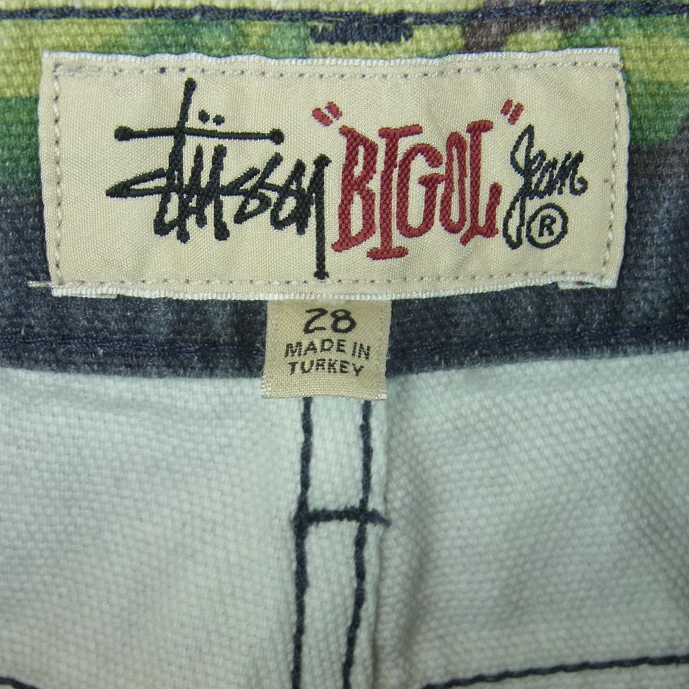STUSSY ステューシー カモフラ ダック パンツ コットン トルコ製 ネイビー系 グリーン系 28【中古】