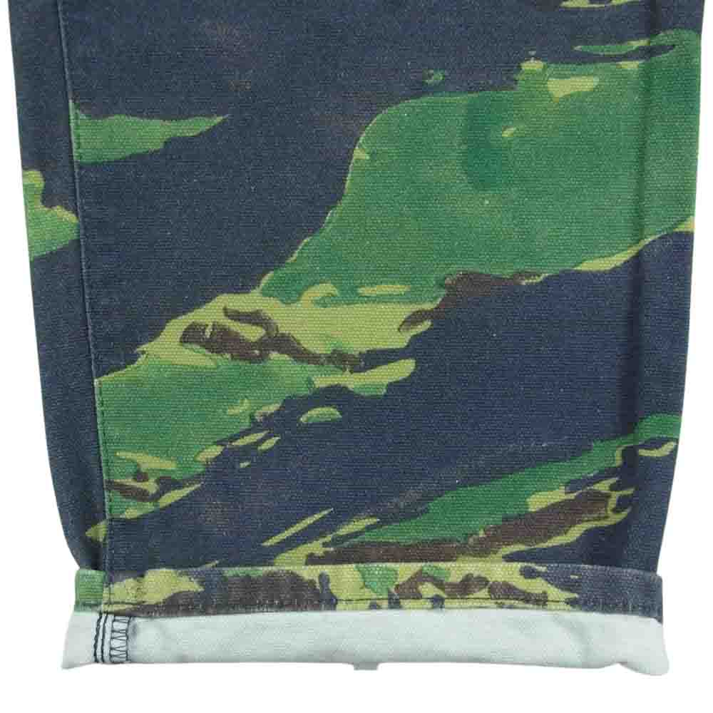 STUSSY ステューシー カモフラ ダック パンツ コットン トルコ製 ネイビー系 グリーン系 28【中古】