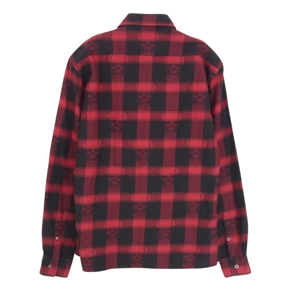 Lucien Pellat-Finet ルシアンペラフィネ 国内正規品 カシミヤ混コットン スカル チェック 長袖シャツ レッド系 S【中古】