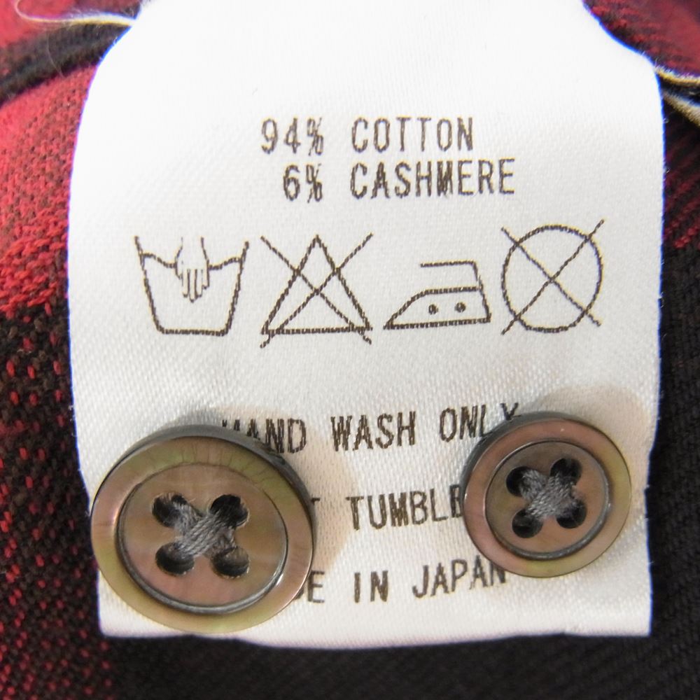 Lucien Pellat-Finet ルシアンペラフィネ 国内正規品 カシミヤ混コットン スカル チェック 長袖シャツ レッド系 S【中古】