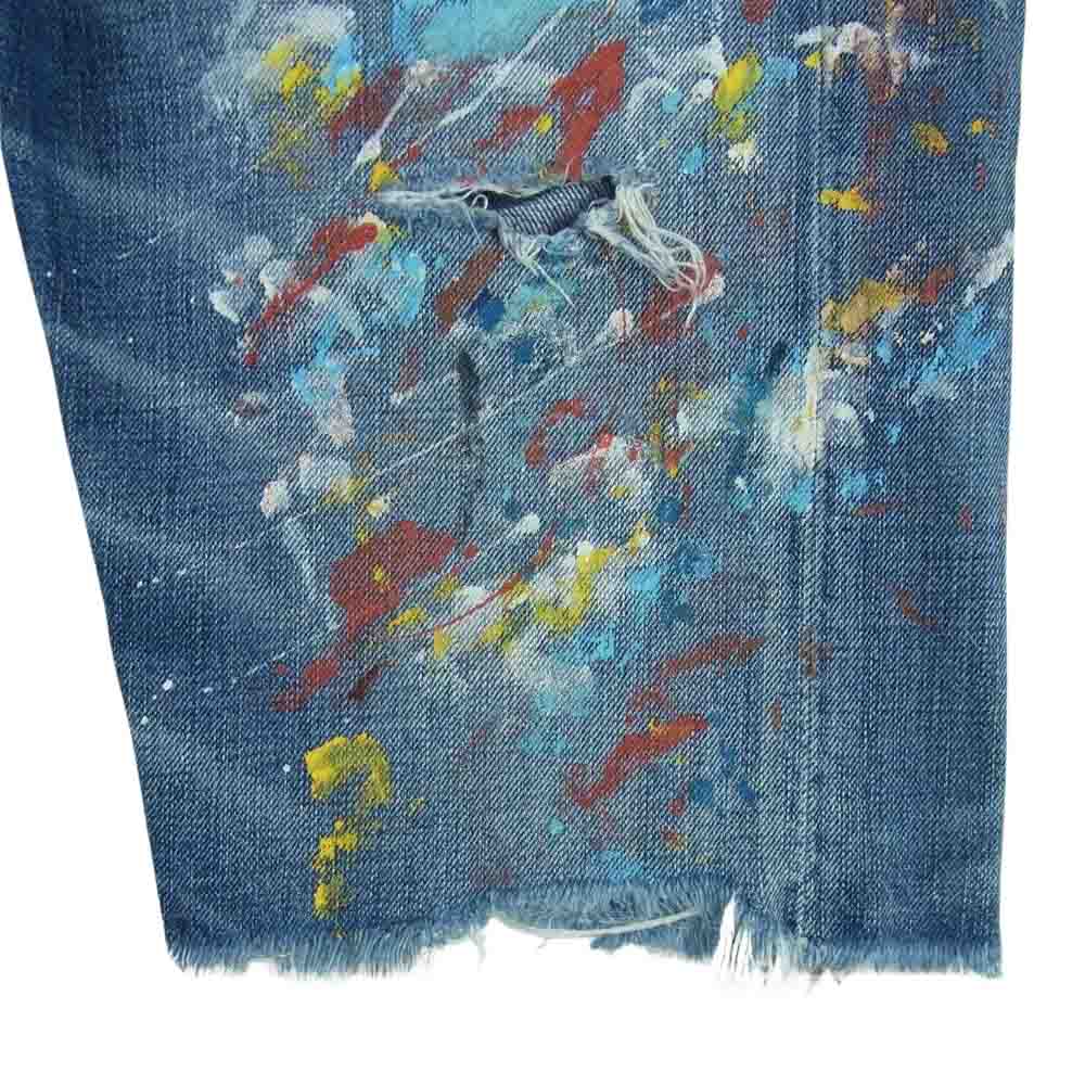 RALPH LAUREN ラルフローレン DENIM&SUPPLY デニムアンドサプライ ペイント加工 カットオフ デニム ショーツ ハーフ ショート パンツ インディゴブルー系 30【中古】
