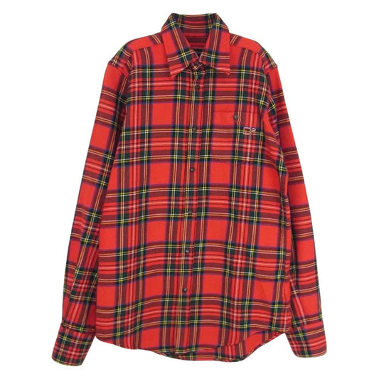 DSQUARED2 ディースクエアード ここのえタグ ウール タータンチェック 長袖シャツ レッド系 42【中古】