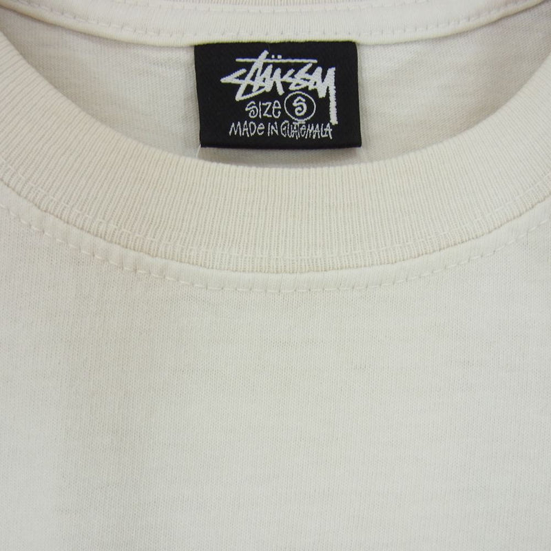 STUSSY ステューシー SKATE POSSE PIGMENT DYED LS TEE コットン 長袖 Tシャツ オフホワイト系 S【中古】