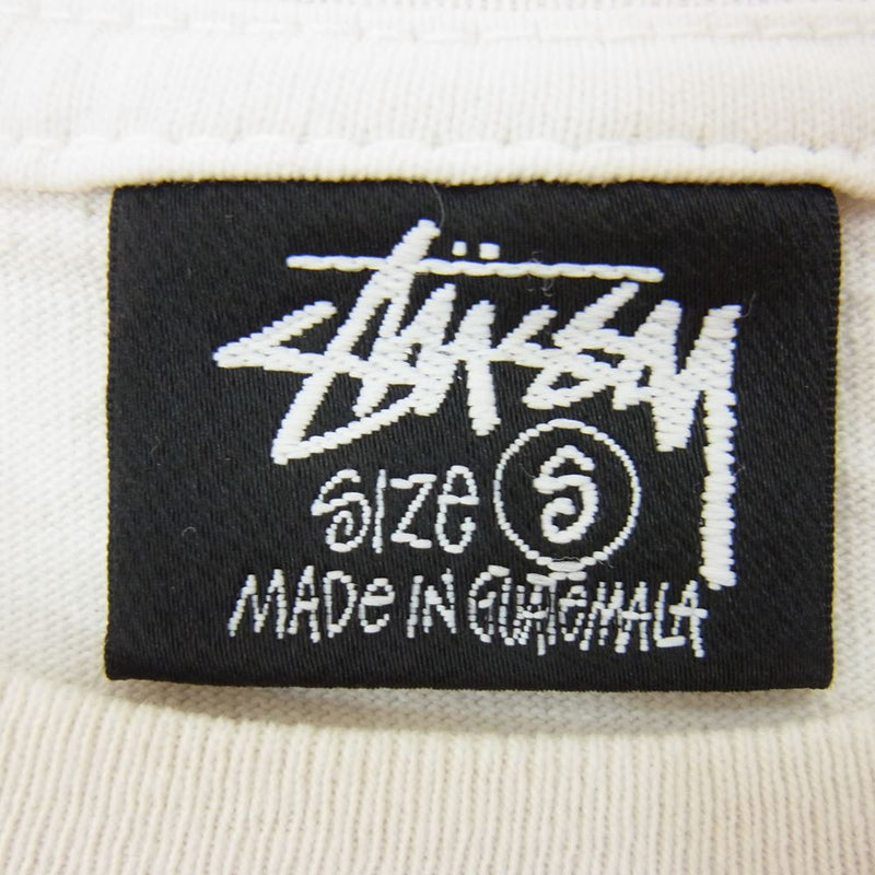 STUSSY ステューシー SKATE POSSE PIGMENT DYED LS TEE コットン 長袖 Tシャツ オフホワイト系 S【中古】