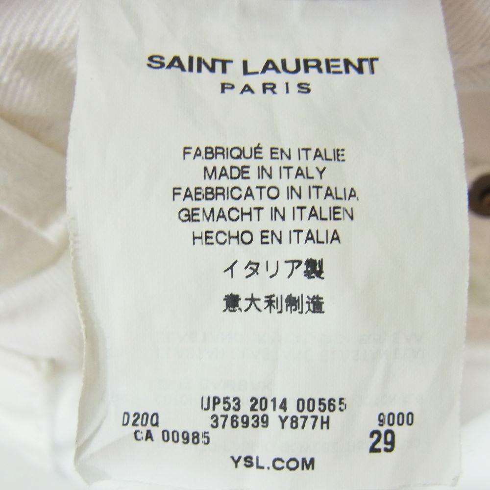 SAINT LAURENT サンローラン 国内正規品 エディ期 15SS 376939 Y877H スキニー ホワイトデニムパンツ ホワイト系 29【中古】
