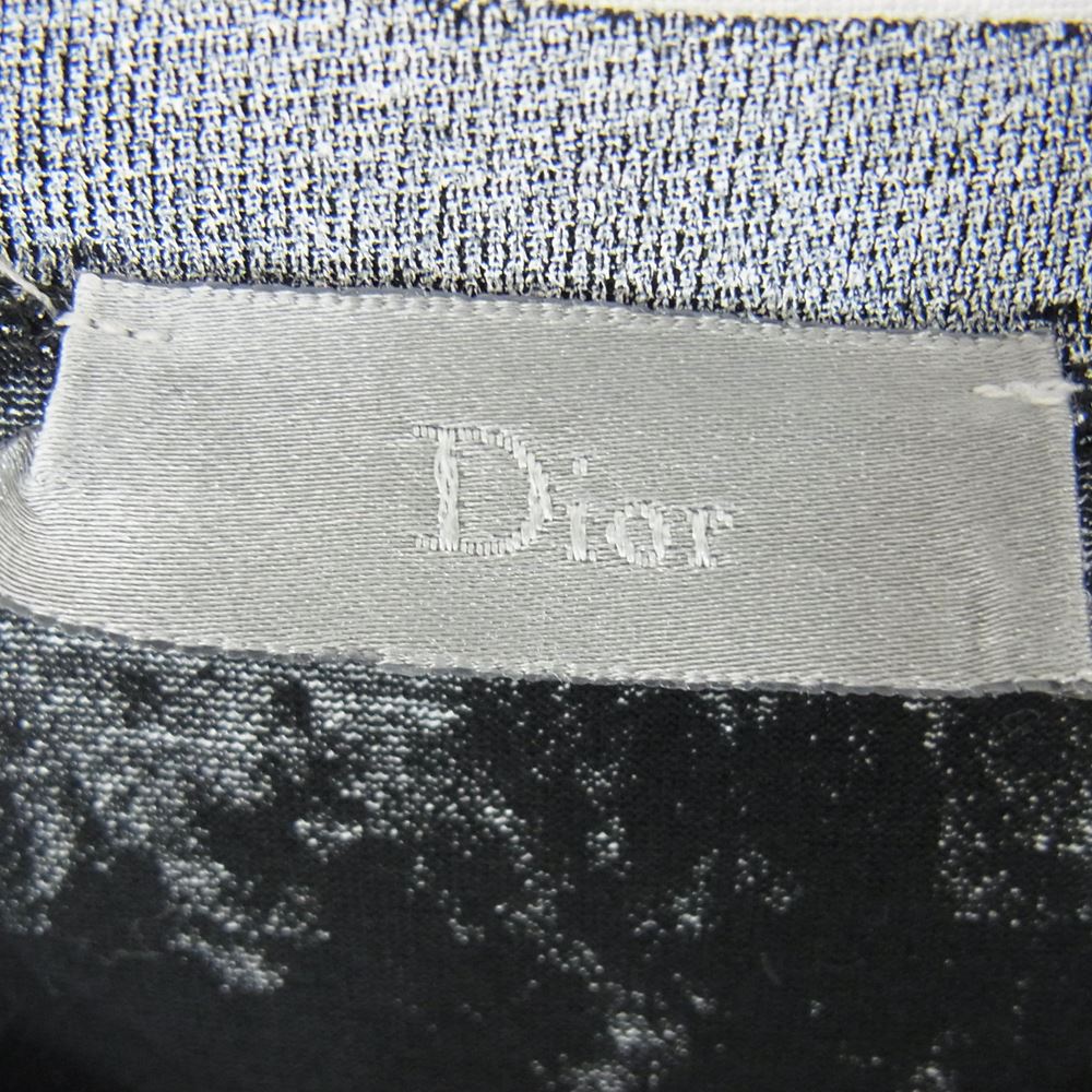 DIOR HOMME ディオールオム 0H3369440039 襟 プリント 半袖 Tシャツ ブラック系 XS【中古】