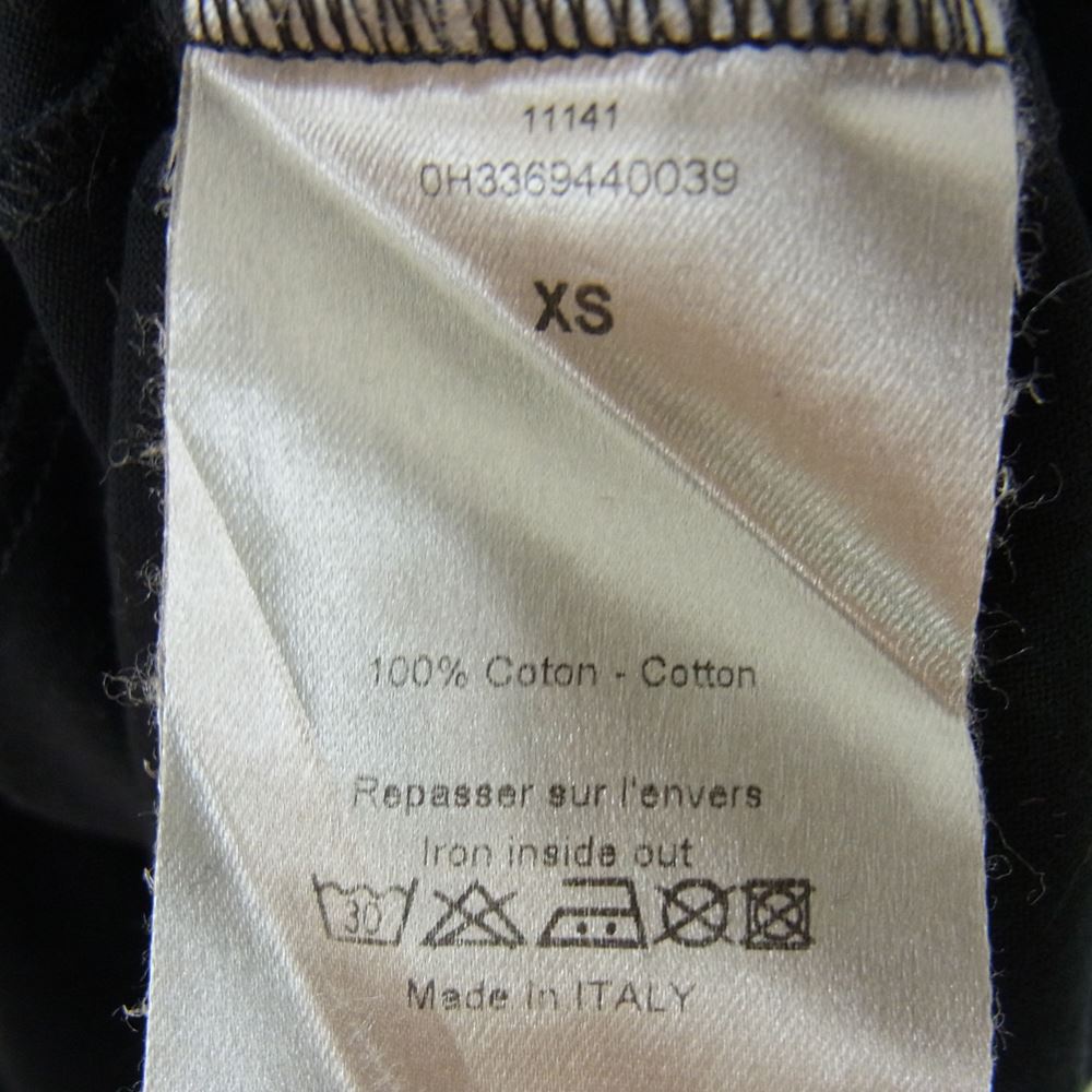 DIOR HOMME ディオールオム 0H3369440039 襟 プリント 半袖 Tシャツ ブラック系 XS【中古】