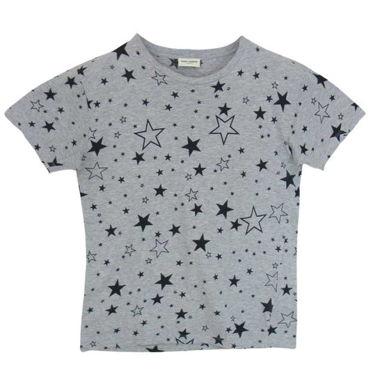 SAINT LAURENT サンローラン 国内正規品 エディ期 15SS 376500 Y2JD1 スター総柄 半袖Tシャツ グレー系 XS【中古】
