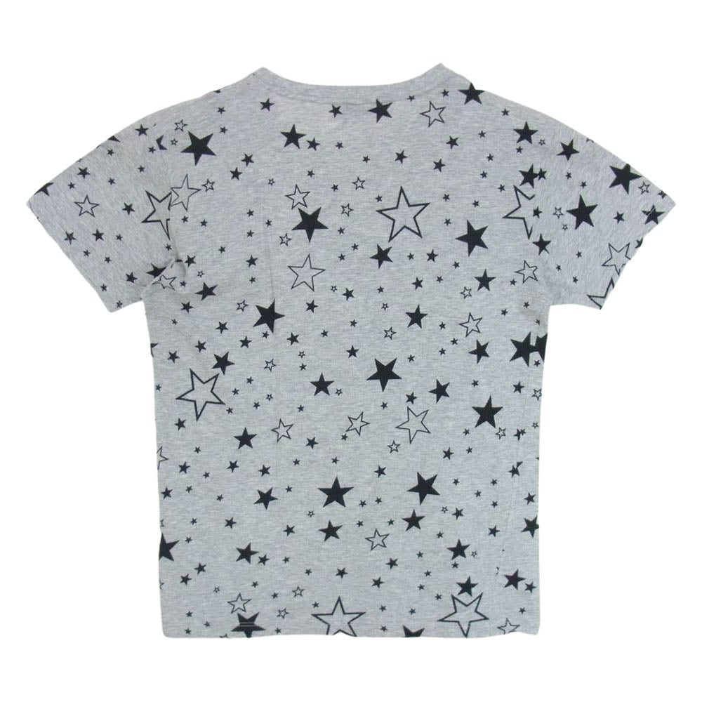 SAINT LAURENT サンローラン 国内正規品 エディ期 15SS 376500 Y2JD1 スター総柄 半袖Tシャツ グレー系 XS【中古】