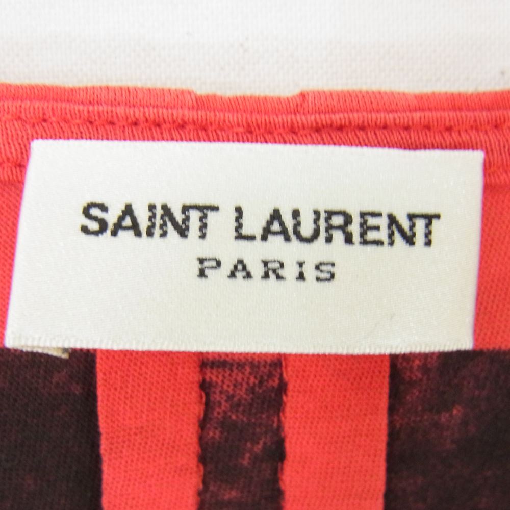 SAINT LAURENT サンローラン 国内正規品 エディ期 15AW 387885 Y2LP1 ペイントボーダー 半袖Tシャツ レッド系 XS【中古】