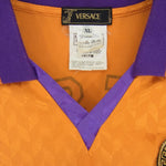 VERSACE ヴェルサーチ 国内正規品 イタリア製 ユニフォーム ゲームシャツ オレンジ系 XL【中古】