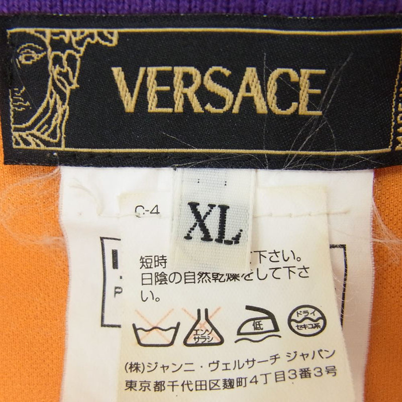 VERSACE ヴェルサーチ 国内正規品 イタリア製 ユニフォーム ゲームシャツ オレンジ系 XL【中古】