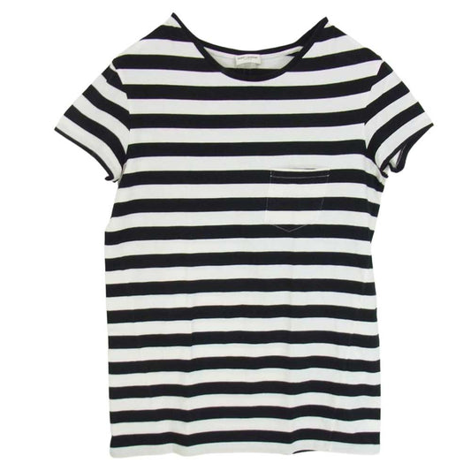 SAINT LAURENT サンローラン 国内正規品 エディ期 14SS 343717 Y2E01 ボーダー柄 半袖Tシャツ ブラック系 XS【中古】