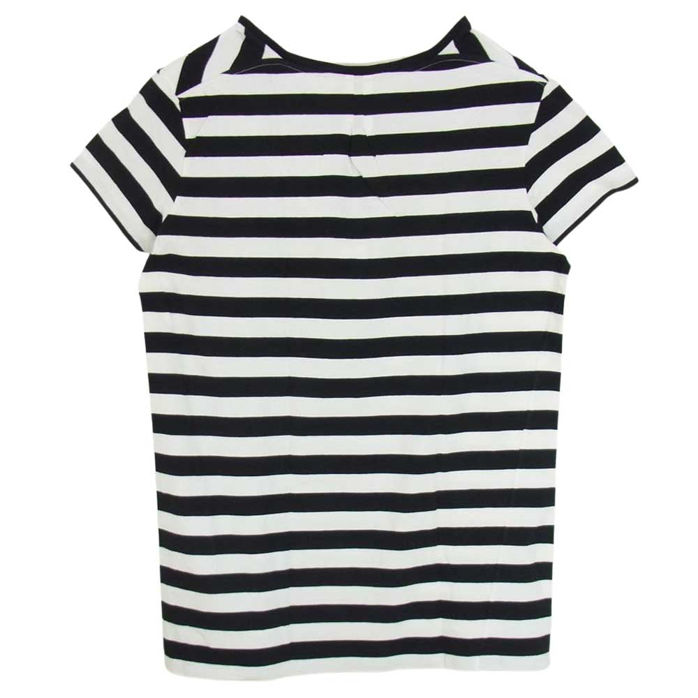 SAINT LAURENT サンローラン 国内正規品 エディ期 14SS 343717 Y2E01 ボーダー柄 半袖Tシャツ ブラック系 XS【中古】