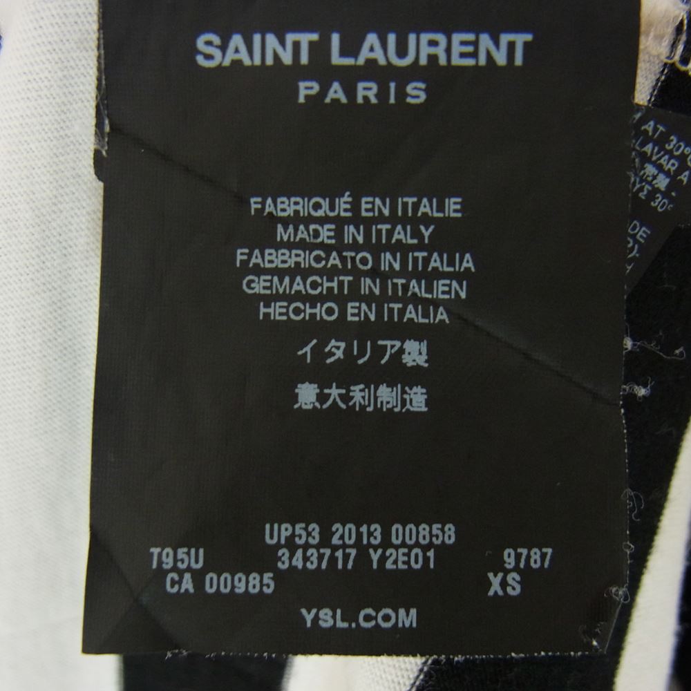SAINT LAURENT サンローラン 国内正規品 エディ期 14SS 343717 Y2E01 ボーダー柄 半袖Tシャツ ブラック系 XS【中古】