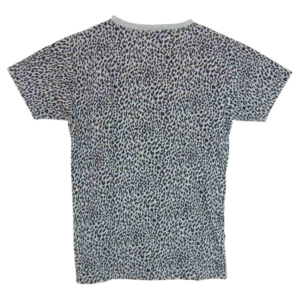 SAINT LAURENT サンローラン 国内正規品 エディ期 14AW 361938 Y2GI1 ベイビーキャット レオパード 半袖Tシャツ グレー系 XS【中古】