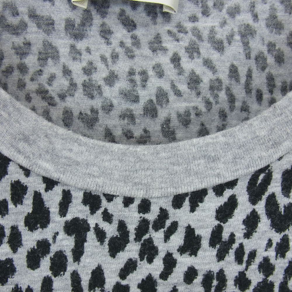 SAINT LAURENT サンローラン 国内正規品 エディ期 14AW 361938 Y2GI1 ベイビーキャット レオパード 半袖Tシャツ グレー系 XS【中古】
