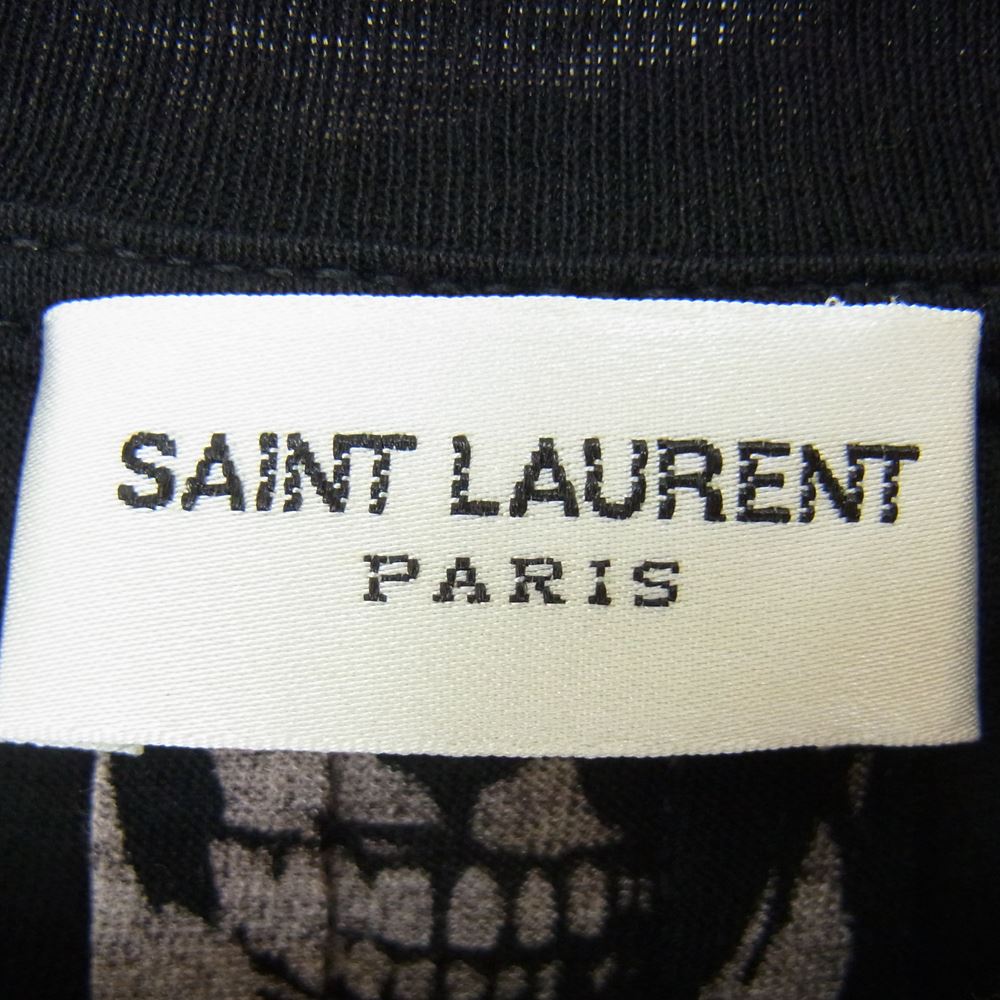 SAINT LAURENT サンローラン 国内正規品 エディ期 15AW 397027 Y2ME1 スカル総柄 半袖Tシャツ ブラック系 XS【中古】