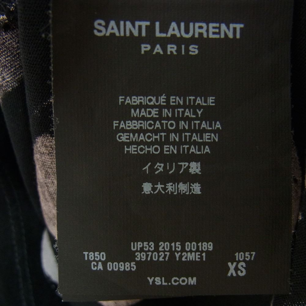 SAINT LAURENT サンローラン 国内正規品 エディ期 15AW 397027 Y2ME1 スカル総柄 半袖Tシャツ ブラック系 XS【中古】