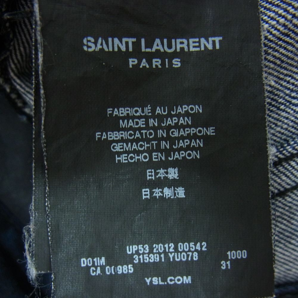 SAINT LAURENT サンローラン 国内正規品 エディ期 606663 YO507 2012 スキニー デニムパンツ ネイビー系 31【中古】