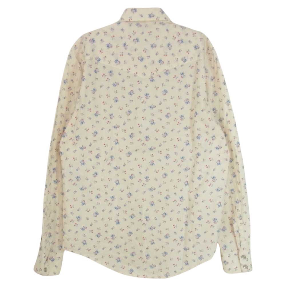 SAINT LAURENT サンローラン 国内正規品 エディ期 15SS 373285 Y572H 花柄 ウエスタン 長袖シャツ ベージュ系 36【中古】