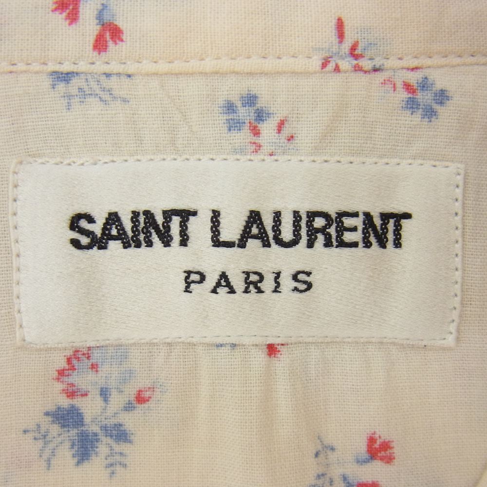 SAINT LAURENT サンローラン 国内正規品 エディ期 15SS 373285 Y572H 花柄 ウエスタン 長袖シャツ ベージュ系 36【中古】