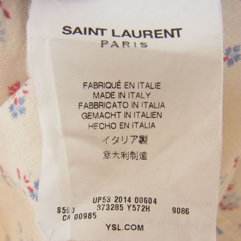 正規 Saint Laurent サンローランパリ 花柄 ウエスタンシャツ