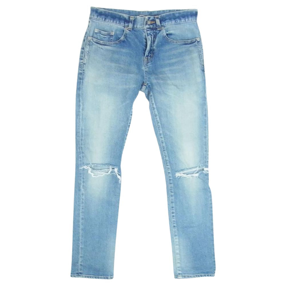 SAINT LAURENT サンローラン 国内正規品 606663 YO507 Knee Crash Skinny Jean ダメージ加工 スキニーデニムパンツ インディゴブルー系 29【中古】