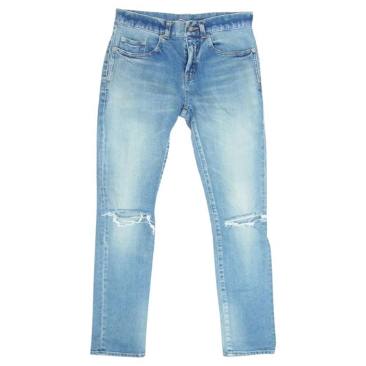 SAINT LAURENT サンローラン 国内正規品 606663 YO507 Knee Crash Skinny Jean ダメージ加工 スキニーデニムパンツ インディゴブルー系 29【中古】