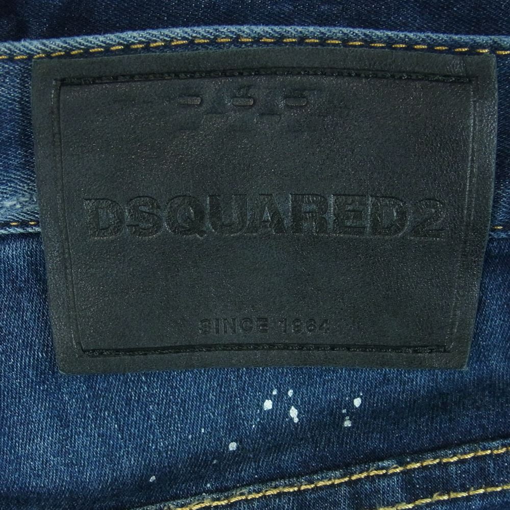 DSQUARED2 ディースクエアード 国内正規品 S74LB0923 S30708 SUPER TWINKY JEAN ダメージ加工 スタッズ スキニー デニム パンツ インディゴブルー系 44【中古】
